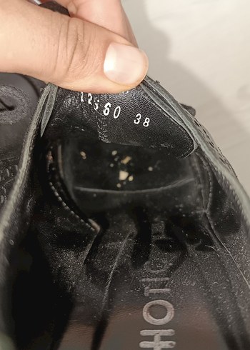 38 Beden siyah Renk Siyah Deri Bağcıklı Topuklu Kadın Ayakkabı