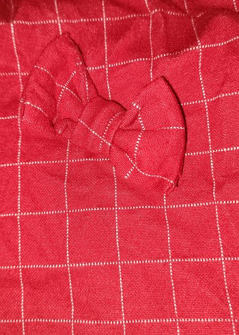 Kapüşonlu Kız Çocuk Kırmızı Ekose Panço - Görsel 5