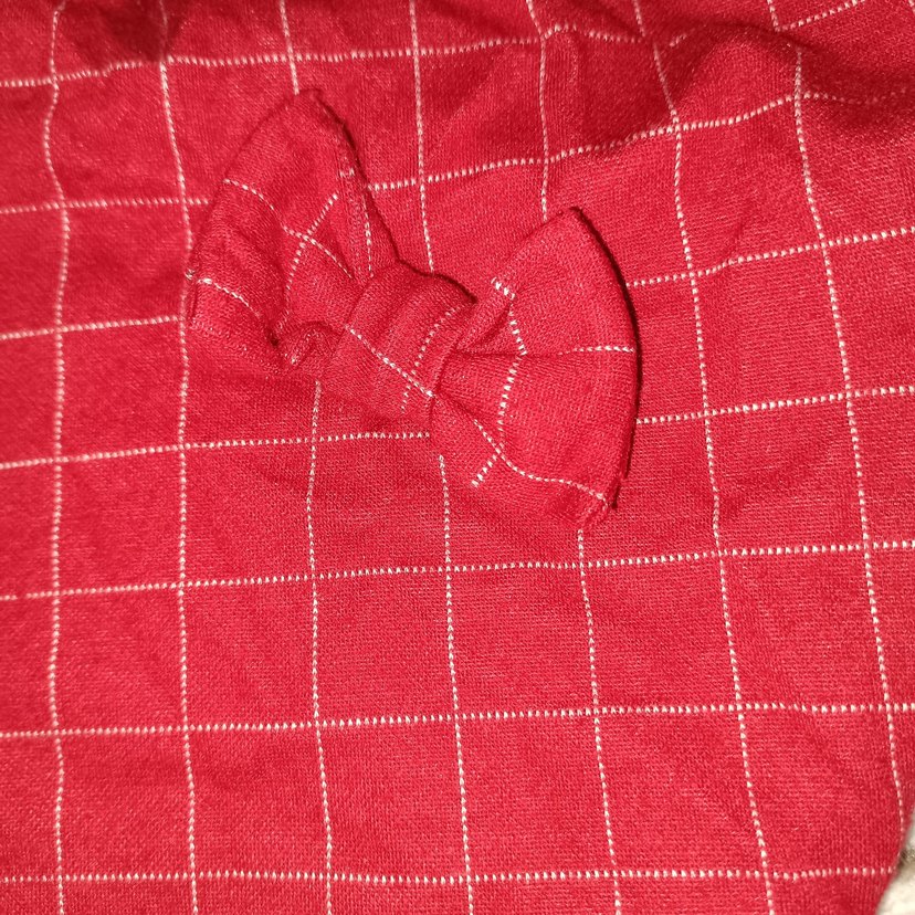 Kapüşonlu Kız Çocuk Kırmızı Ekose Panço - Görsel 5