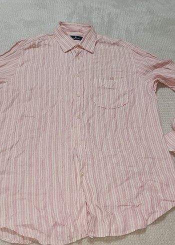 Pembe Batik Desenli Uzun Kollu Erkek Gömlek - Görsel 6