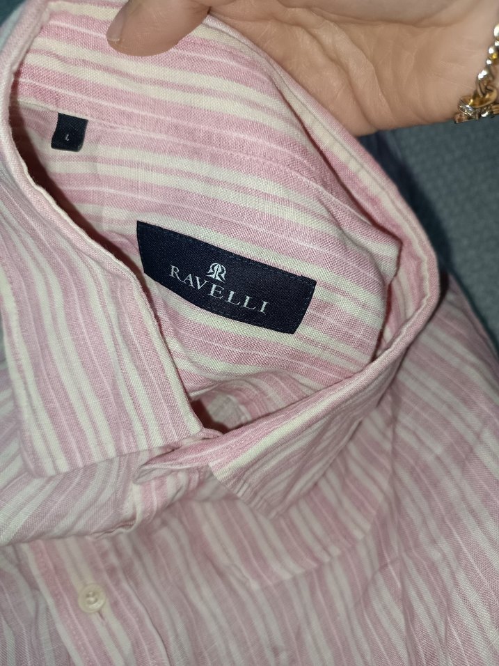 Pembe Batik Desenli Uzun Kollu Erkek Gömlek - Görsel 2