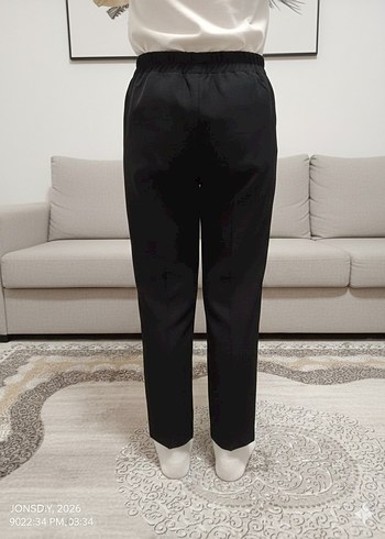 Kadın Siyah Normal Boy Kumaş Pantolon - Görsel 6