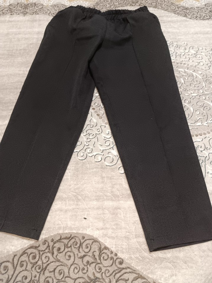 Kadın Siyah Normal Boy Kumaş Pantolon - Görsel 2