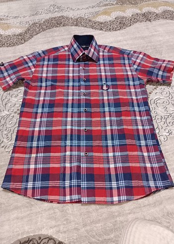 Erkek Kısa Kollu Kareli Gömlek - Görsel 5