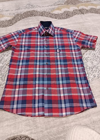 Erkek Kısa Kollu Kareli Gömlek - Görsel 4