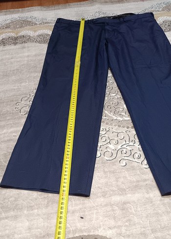 Lacivert Parlak Pliseli Erkek Ofis Pantolonu - Görsel 3