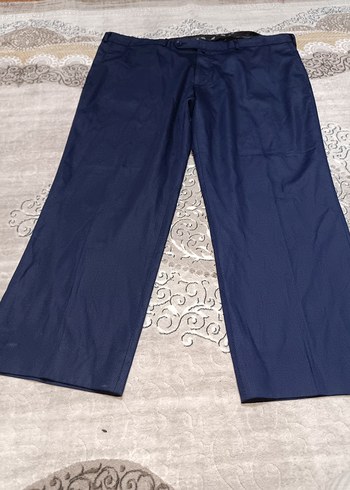 Lacivert Parlak Pliseli Erkek Ofis Pantolonu - Görsel 2