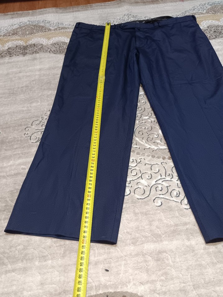 Lacivert Parlak Pliseli Erkek Ofis Pantolonu - Görsel 3