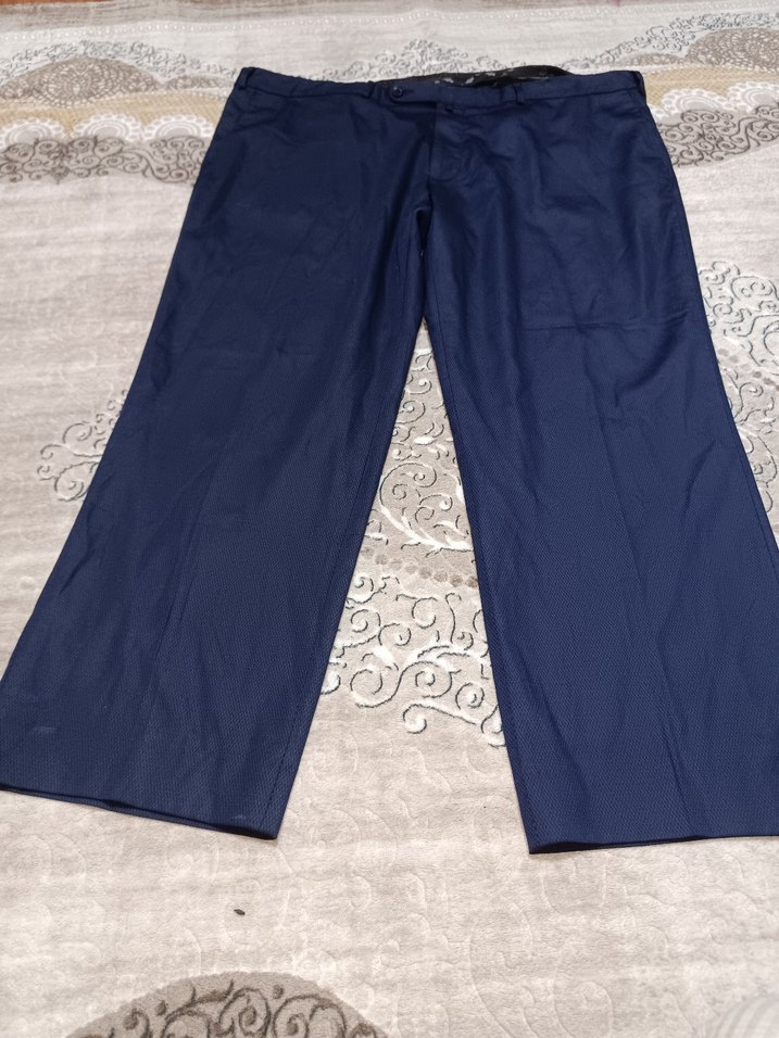 Lacivert Parlak Pliseli Erkek Ofis Pantolonu - Görsel 2