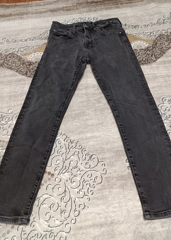 Gri Bağlama Desenli Regular Fit Erkek Kot Pantolon - Görsel 7