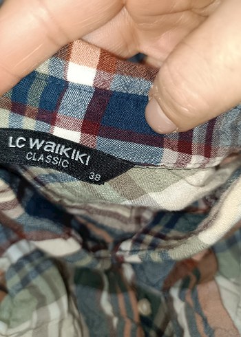 Kadın Çok Renkli Ekose Düğmeli Gömlek - Görsel 7