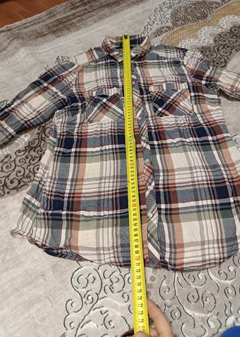 Kadın Çok Renkli Ekose Düğmeli Gömlek - Görsel 4