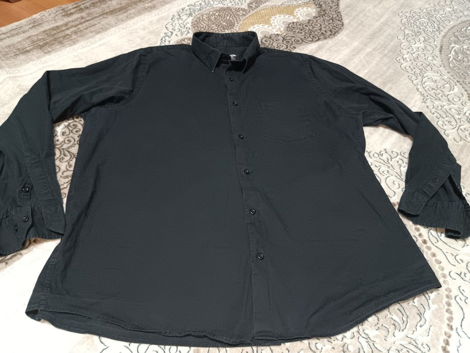 Siyah Denim Erkek Gömlek Uzun Kollu - Görsel 2