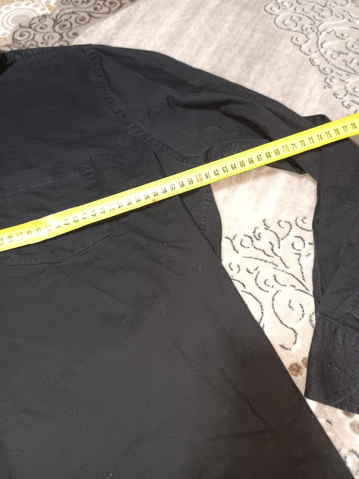 Siyah Denim Erkek Gömlek Uzun Kollu - Görsel 5