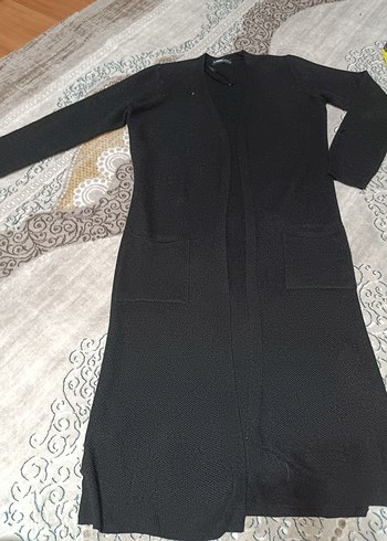 Kadın Siyah Uzun Triko Hırka - Görsel 5