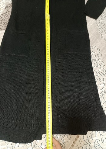 Kadın Siyah Uzun Triko Hırka - Görsel 4