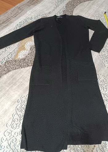 Kadın Siyah Uzun Triko Hırka - Görsel 6