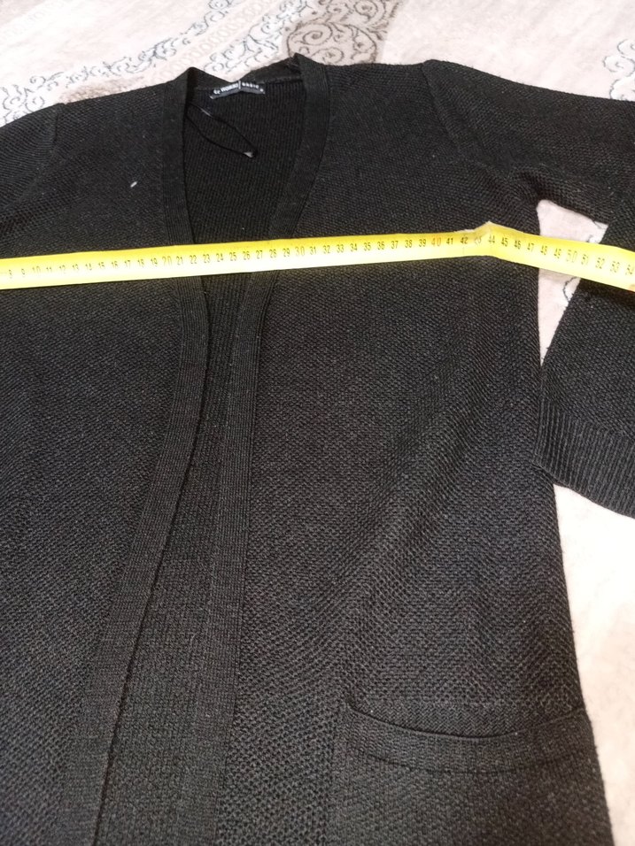 Kadın Siyah Uzun Triko Hırka - Görsel 3