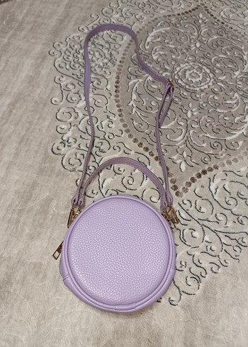 Mor Yuvarlak Denim Çapraz Çanta - Görsel 6