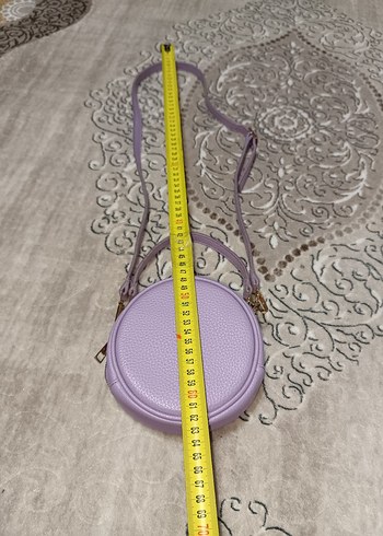Mor Yuvarlak Denim Çapraz Çanta - Görsel 4