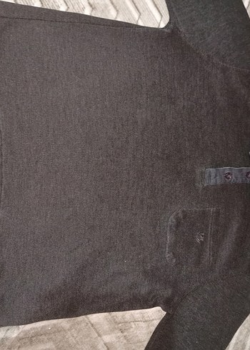 LC Waikiki Gri Düğmeli Polo Yaka Erkek Sweatshirt