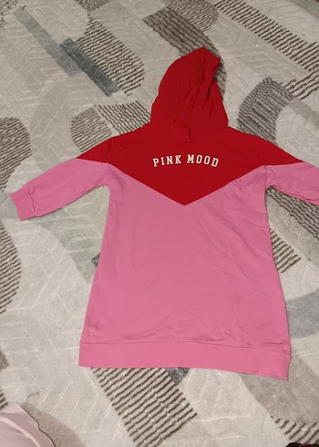 Pembe Kapüşonlu Sweatshirt
