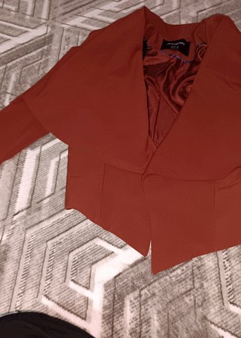 Atmosphere Düğmeli Kısa Kahverengi Kadın Blazer