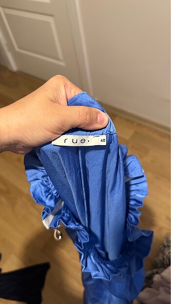 40 Beden Rue mavi saten bol pantolon