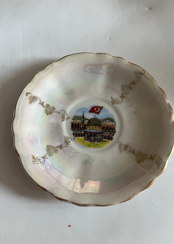 Nakışlı Beyaz Dekoratif Tabak - Görsel 3