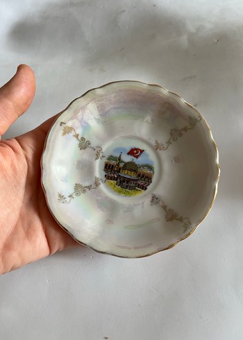 Nakışlı Beyaz Dekoratif Tabak - Görsel 4