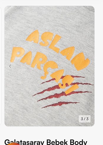Galatasaray Gri Bebek Body Kısa Kollu - Görsel 2