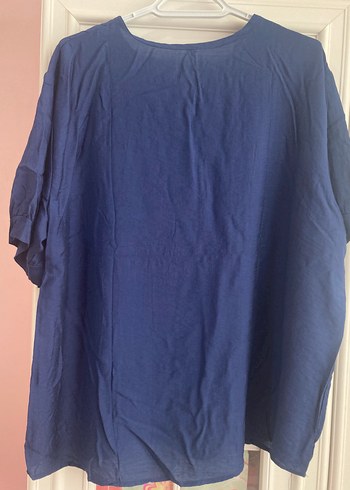 Nakışlı Mavi Bohem Kadın Bluz - Görsel 3