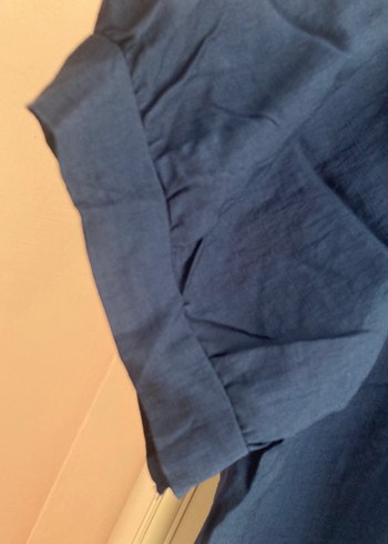 Nakışlı Mavi Bohem Kadın Bluz - Görsel 4