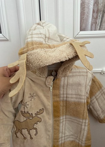 Fermuarlı Erkek Bebek Kahverengi Gri Tulum - Görsel 5