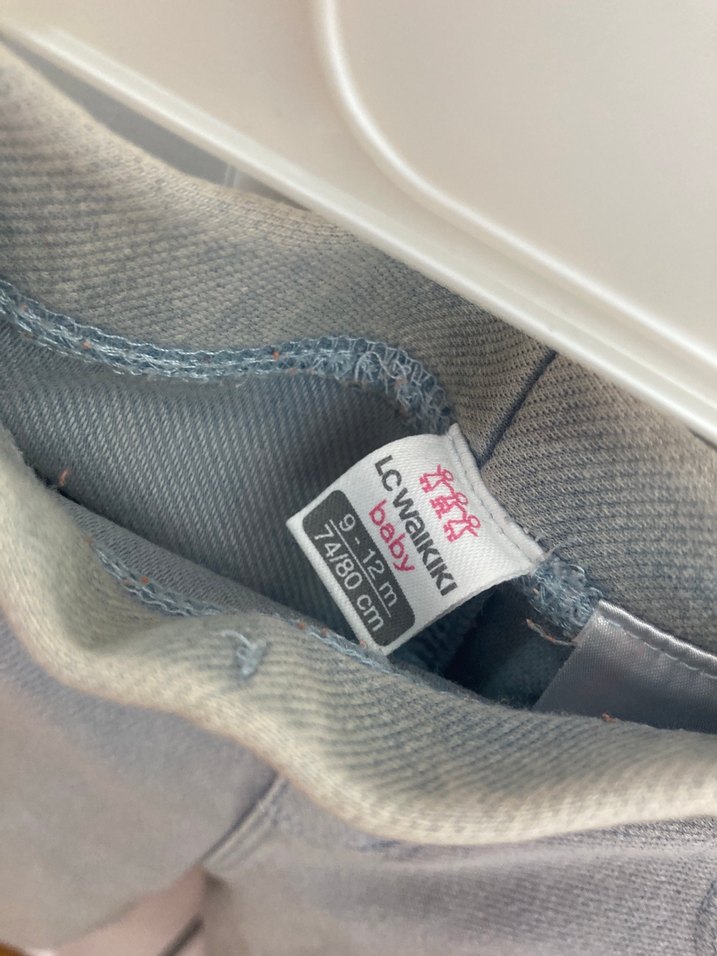 Kız Çocuk Gri Elastik Bel Denim Pantolon - Görsel 2