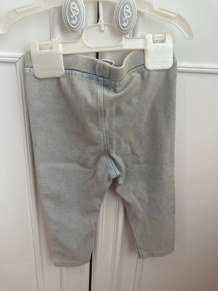 Kız Çocuk Gri Elastik Bel Denim Pantolon - Görsel 3