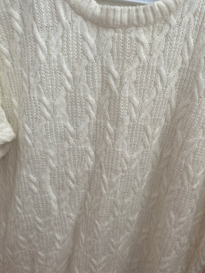 Beyaz Örgü Kadın Kazak - Görsel 2