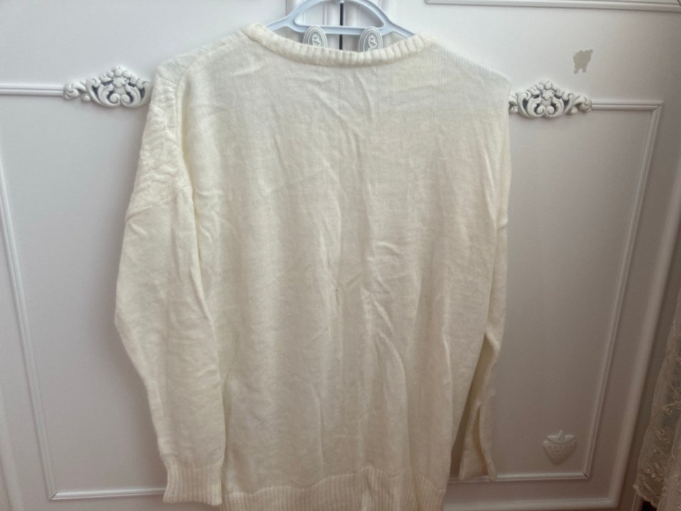 Beyaz Örgü Kadın Kazak - Görsel 4