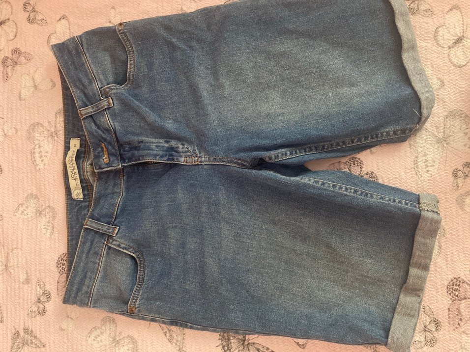 Kadın Mavi Rahat Kesim Midi Kot Şort - Görsel 4