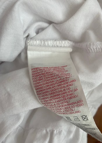 Beyaz Baskılı Kız Tişörtü, Pamuk, Kısa Kollu - Görsel 6