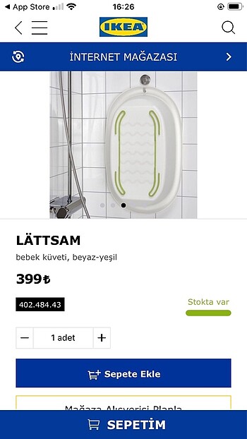 ikea bebek küveti
