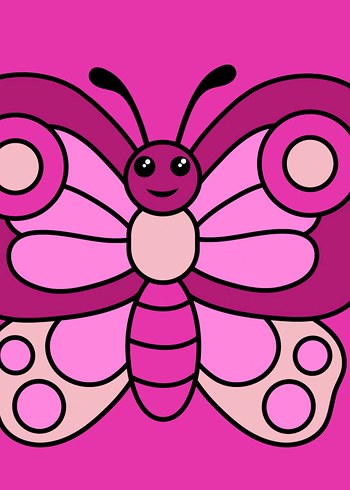 Renkli Pembe Kelebek Çocuk Yapbozu