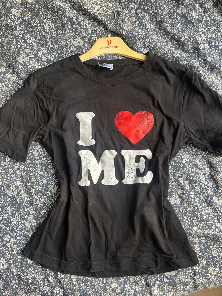 Siyah Kısa Kollu Kadın Tişört - Görsel 2