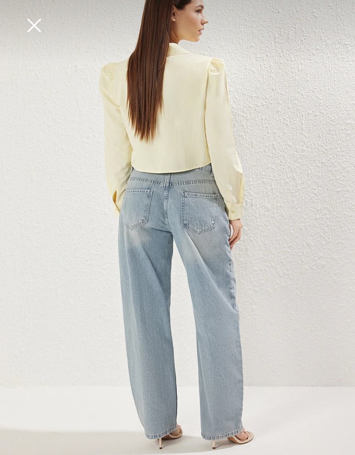 Mavi baggy jean - Görsel 3