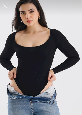 Siyah Kadın Uzun Kollu çıtçıtlı Body - Görsel 2