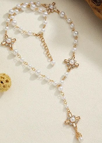 Vintage incili y kolye - Görsel 2