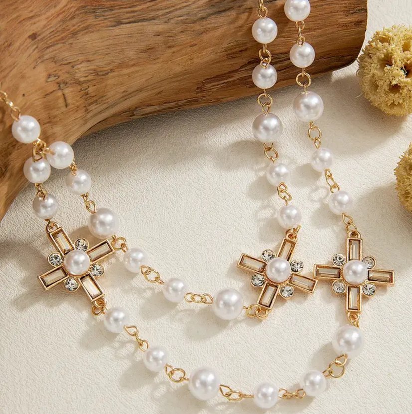 Vintage incili y kolye - Görsel 3