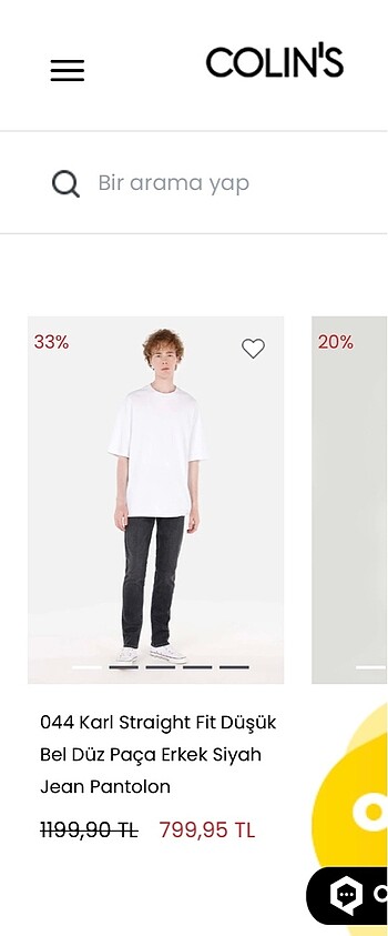 Colins Karl erkek jean