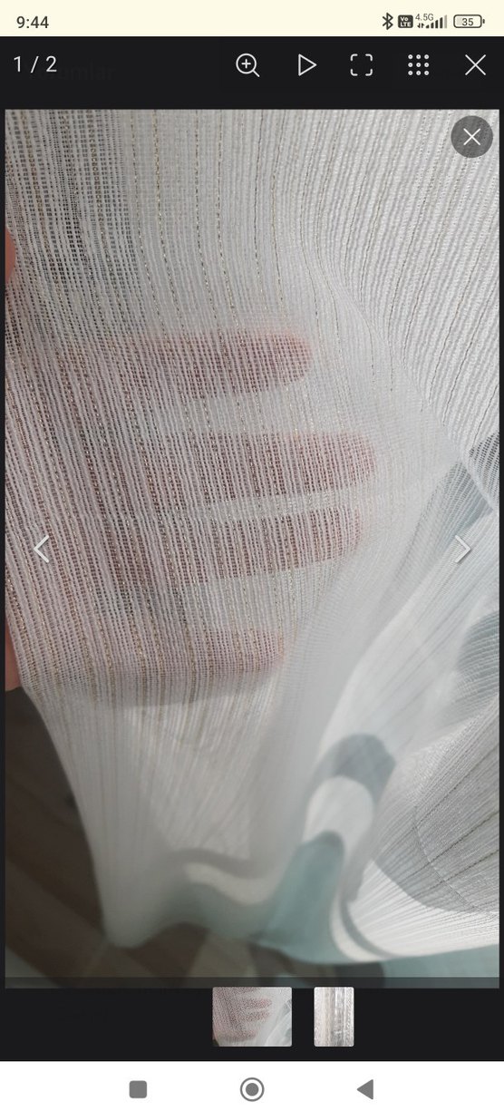 Beyaz Baskılı Modern Tül Perde - Görsel 3