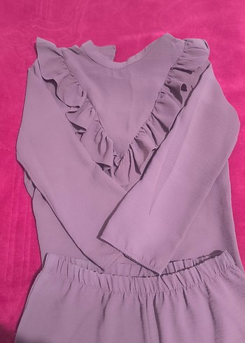 fırfırlı yakalı tunik+ pantolon - Görsel 6